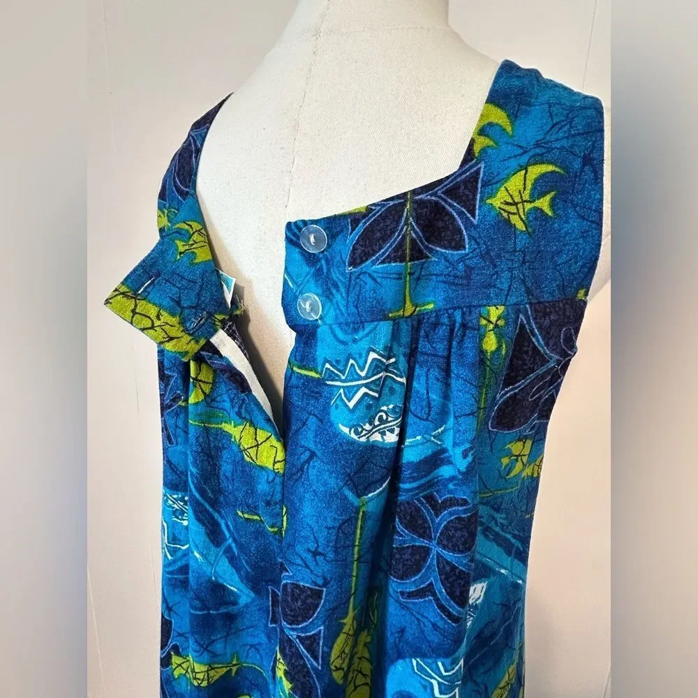 Vintage Penneys Blue Hawaiian Dress